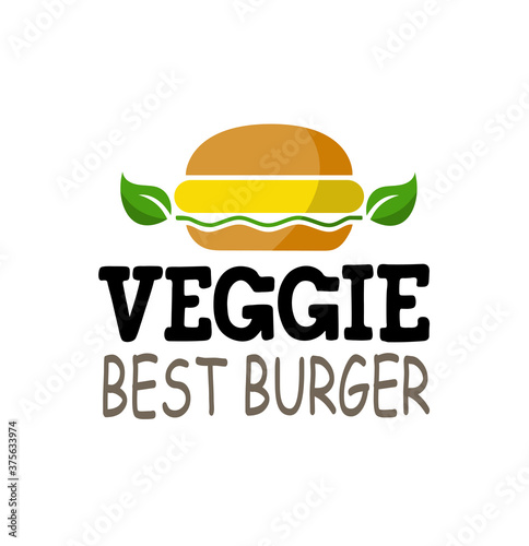 Veggie Burgers Lettering logo on white background