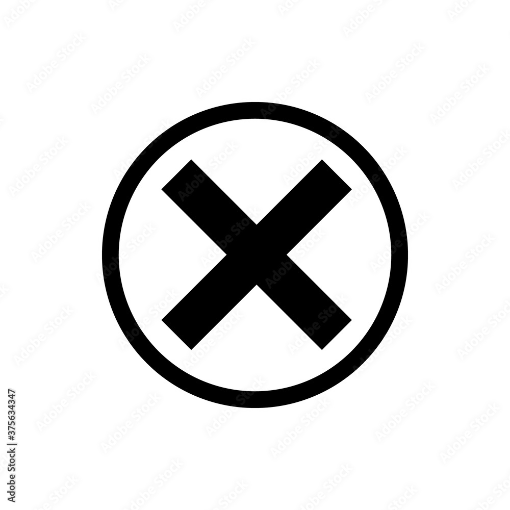 Cancel, close or delete ''X'' icon. Internet flat icon symbol for applications. Cancel, close or delete ''X'' icon. Internet flat icon symbol for applications.