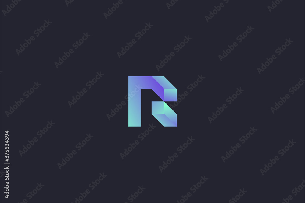 Technology Letter R Logo Abstract Whimsical Monogram Technology Letter R Logo Abstract Whimsical Monogram