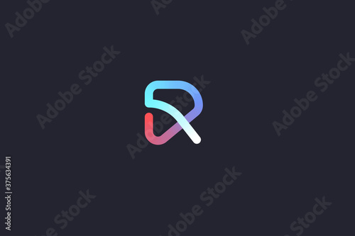 Technology Letter R Logo Abstract Whimsical Monogram