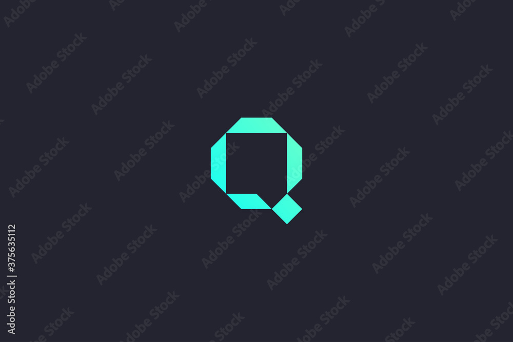Technology Letter Q Logo Abstract Whimsical Monogram Technology Letter Q Logo Abstract Whimsical Monogram