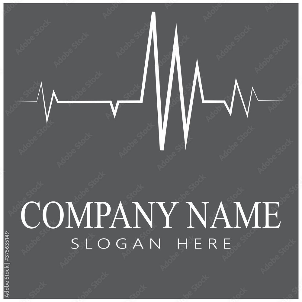 Naklejka premium Pulse line ilustration vector template