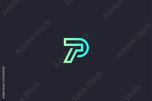 Technology Letter P Logo Abstract Whimsical Monogram