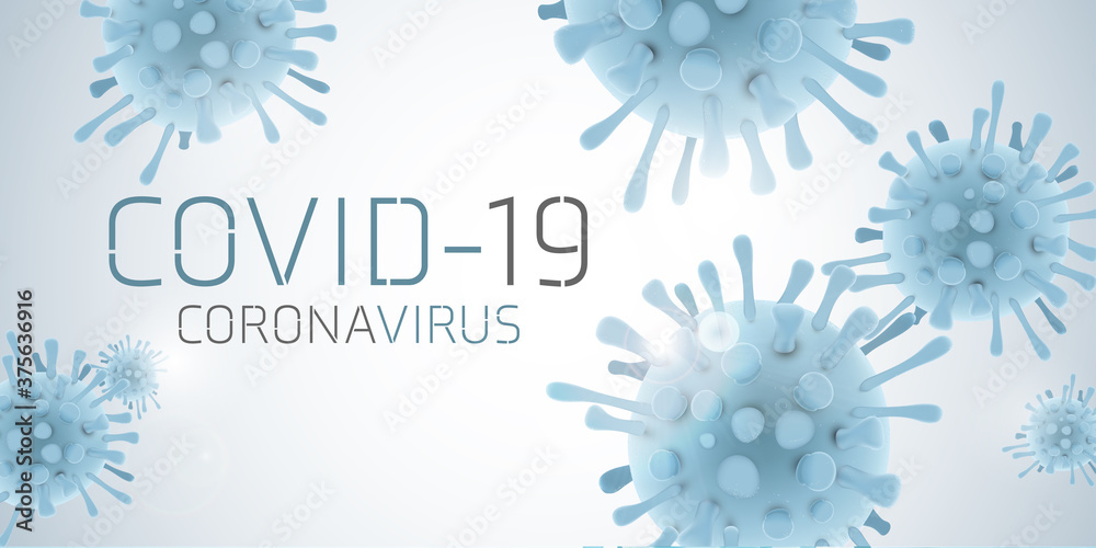 Covid 19 science illustration - coronavirus sars cov 2 - blue design banner science medicine Covid 19 science illustration - coronavirus sars cov 2 - blue design banner science medicine