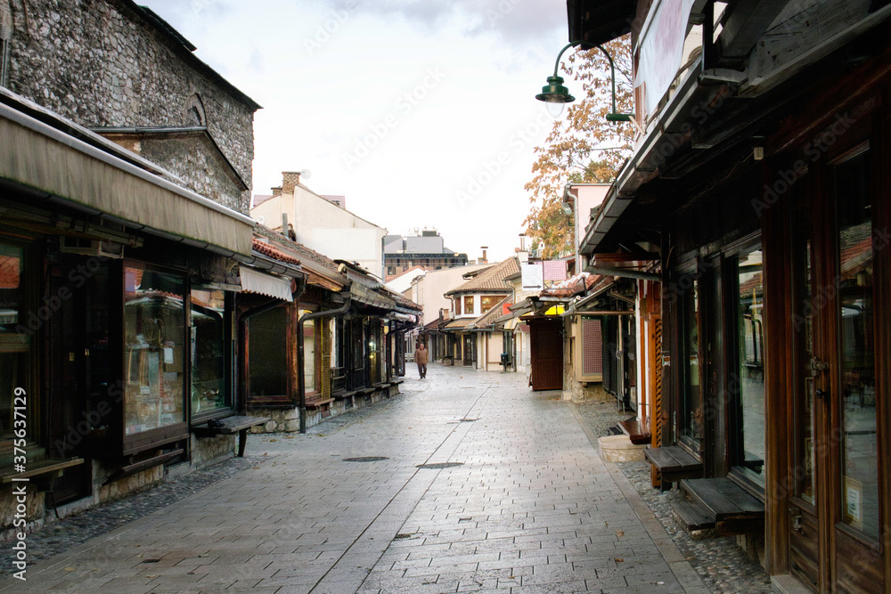 Bascarsija, an oriental bazaar and an old Ottoman historic center of Sarajevo, Bosnia and Herzegovina