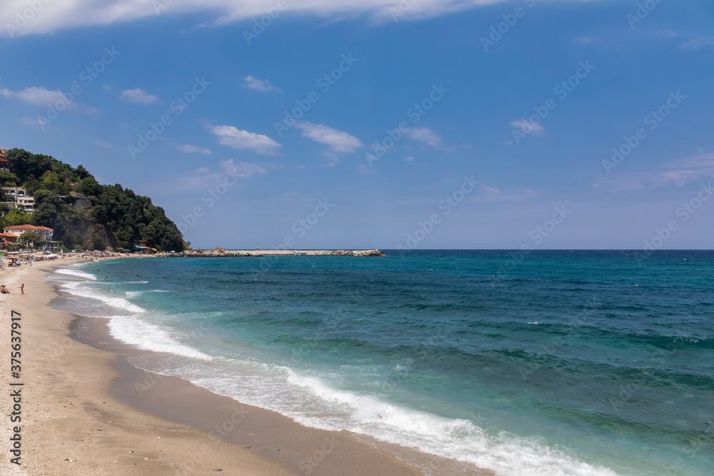 Beautiful view of beach at Agios Ioannis, Pelion, Greece