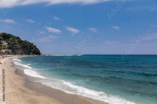 Beautiful view of beach at Agios Ioannis, Pelion, Greece