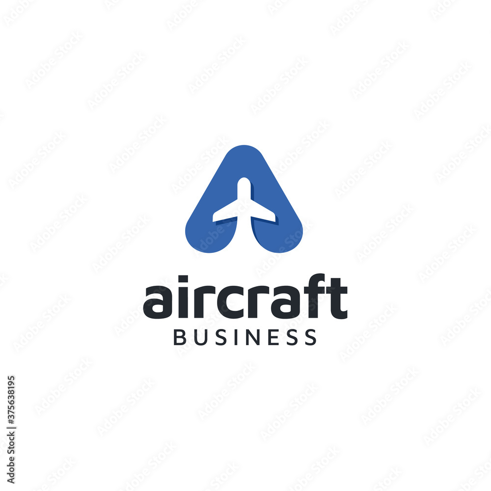 Initial Letter A with Rounded Triangle and Jet Plane for Aircraft Airplane Aviation Transportation logo design Initial Letter A with Rounded Triangle and Jet Plane for Aircraft Airplane Aviation Transportation logo design