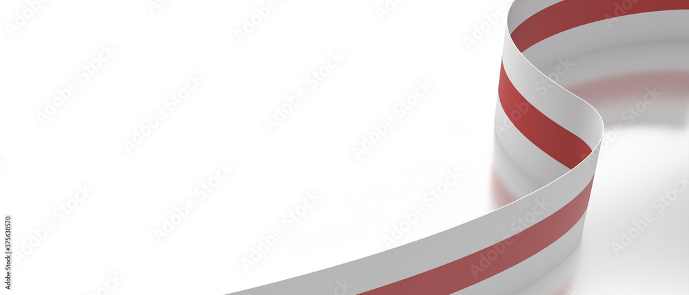 Obraz premium Belarus protesters flag on white background. White red white color, 3d illustration