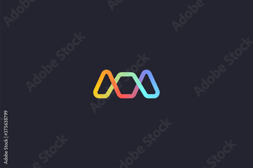 Technology Letter M Logo Abstract Whimsical Monogram