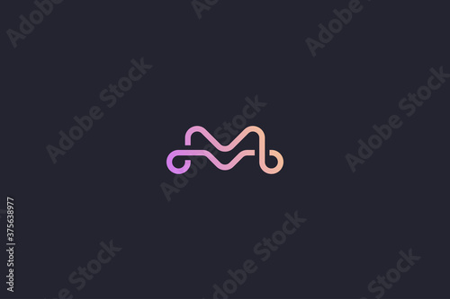Technology Letter M Logo Abstract Whimsical Monogram