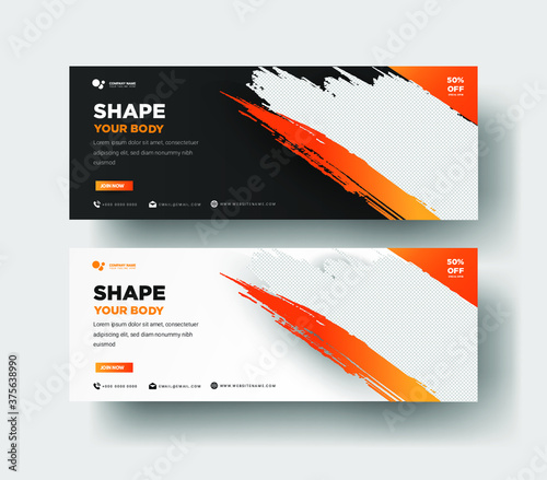 Sports Banner Template, Gym Fitness, with a modern, clean design, Vector Template