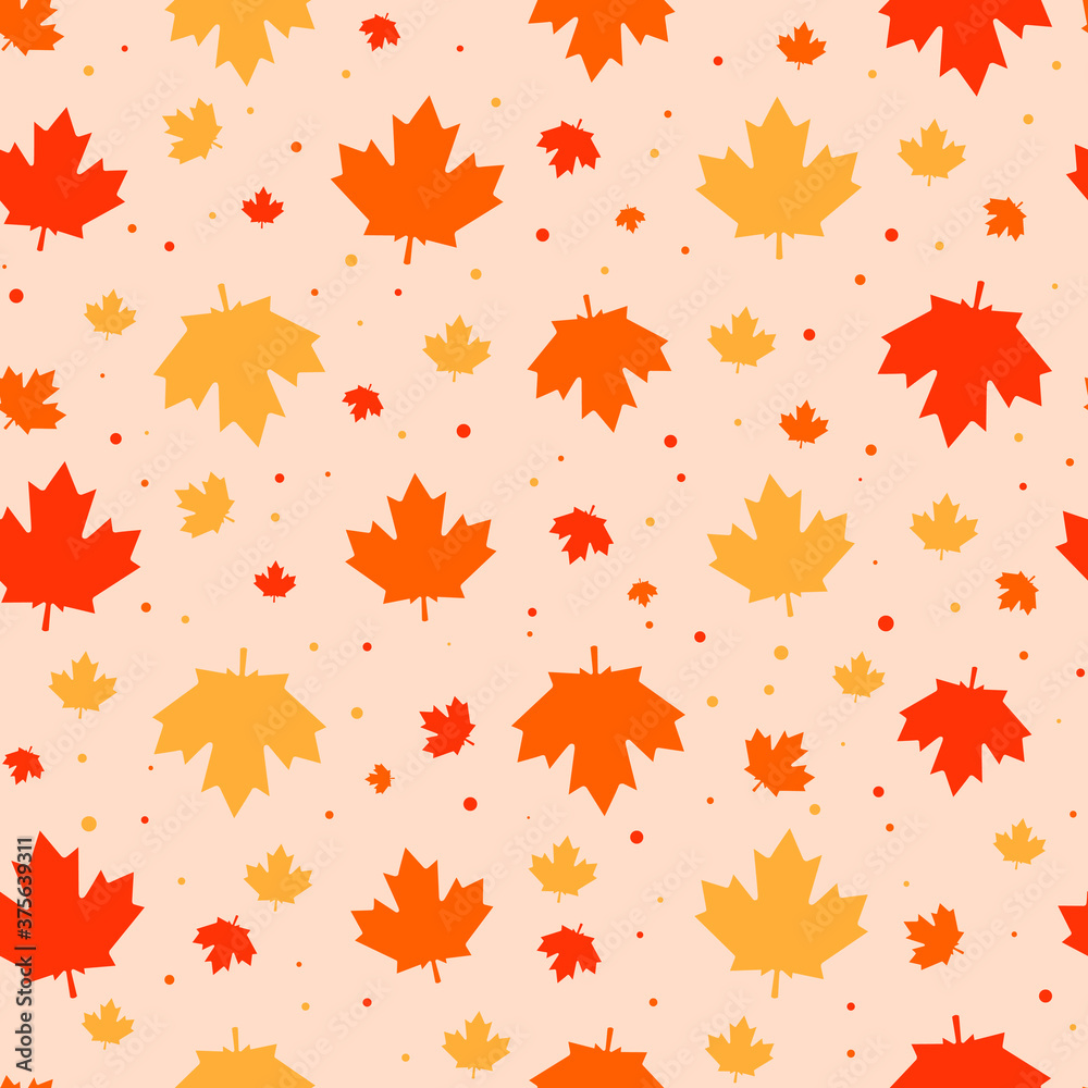 This is a seamless pattern of leaves on a light background.