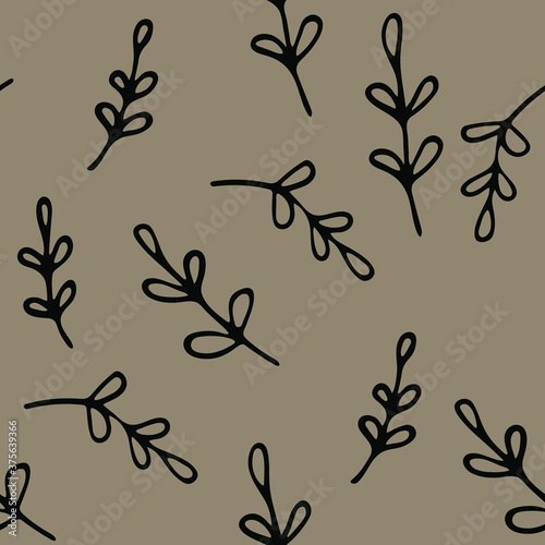 Obraz na plátně Branches and leaves pattern