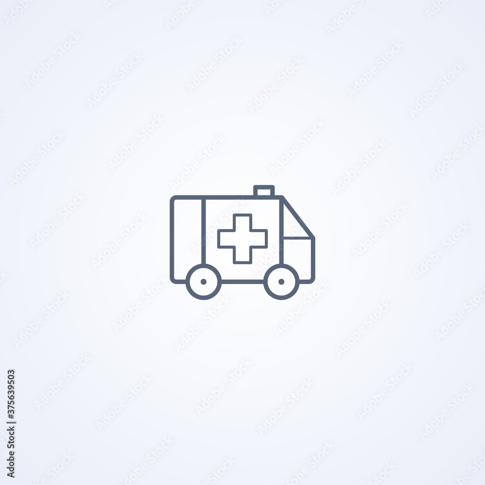 Ambulance, vector best gray line icon Ambulance, vector best gray line icon