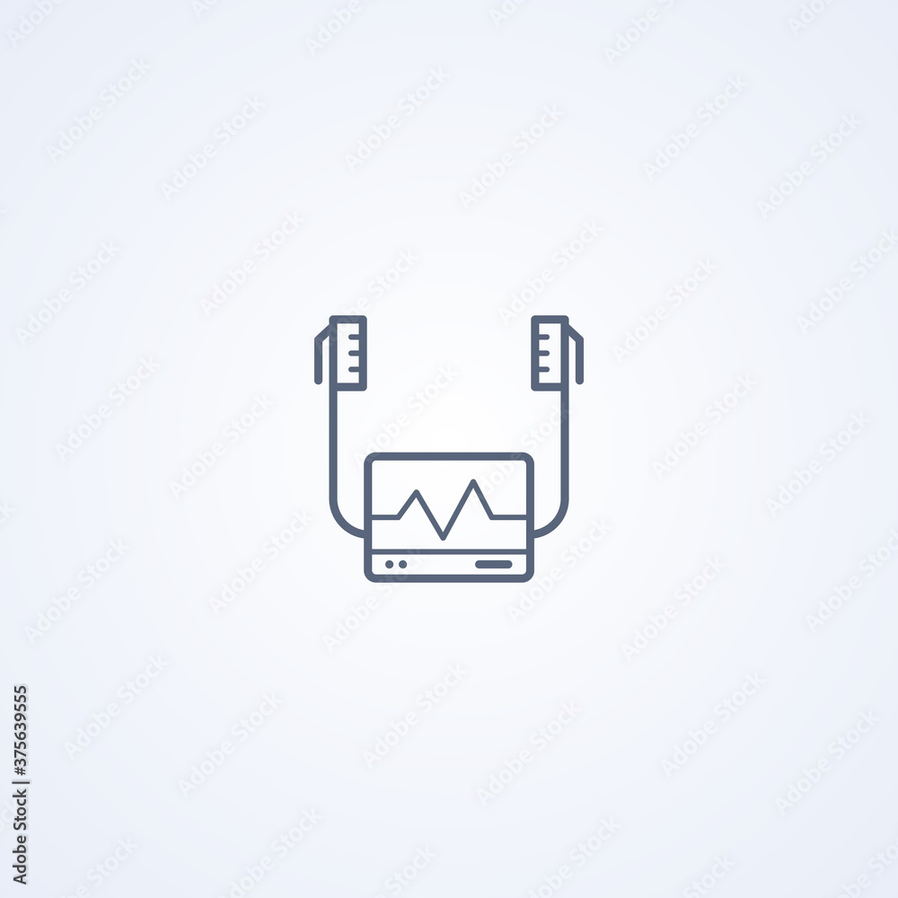 Defibrillator, vector best gray line icon Defibrillator, vector best gray line icon
