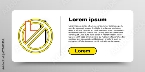 Line Say no to plastic bags poster icon isolated on white background. Disposable cellophane and polythene package prohibition sign. Colorful outline concept. Vector.