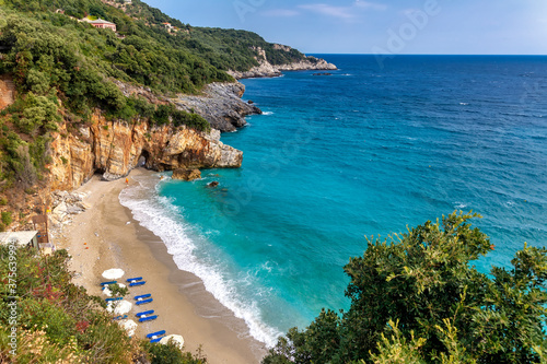 Mylopotamos beach at Tsagarada of Pelion in Greece photo