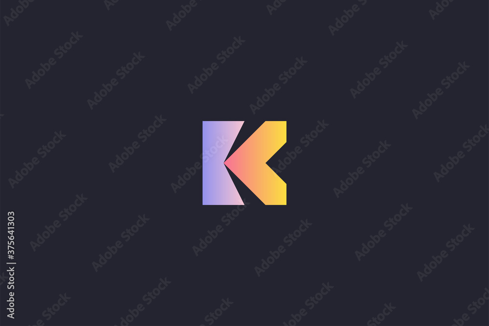 Technology Letter K Logo Abstract Whimsical Monogram Technology Letter K Logo Abstract Whimsical Monogram