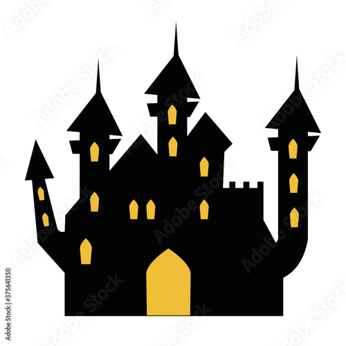 halloween, haunted castle in white background vector illustration design