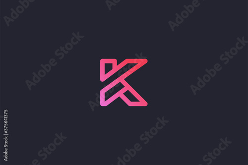 Technology Letter K Logo Abstract Whimsical Monogram