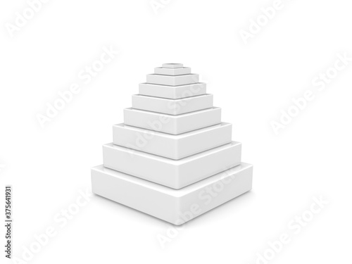 3D Pyramid of boxes on white background