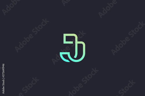 Technology Letter J Logo Abstract Whimsical Monogram