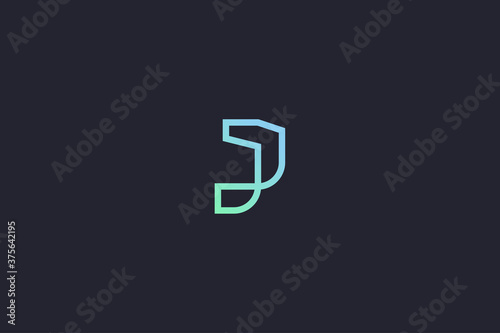 Technology Letter J Logo Abstract Whimsical Monogram