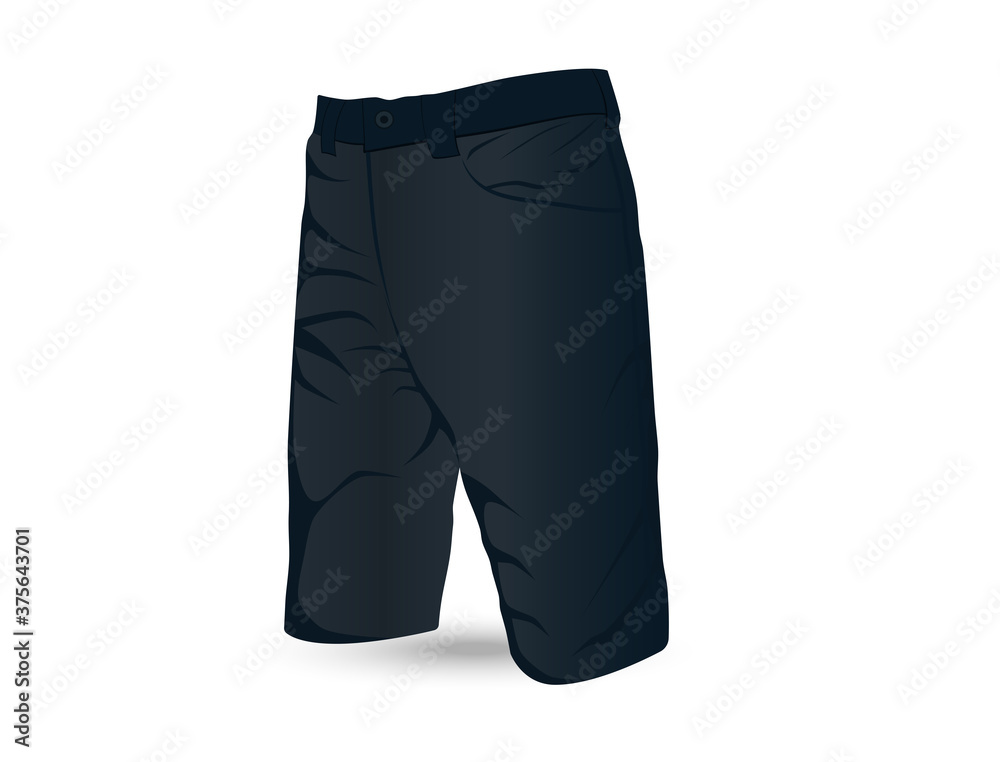 Dark blue shorts below the knee Dark blue shorts below the knee