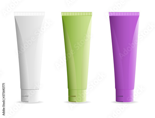 Gel or lotion product packaging design in multiple color displays