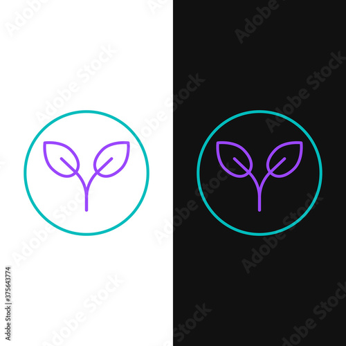 Line Bio fuel icon isolated on white and black background. Eco bio. Green environment and recycle. Colorful outline concept. Vector.