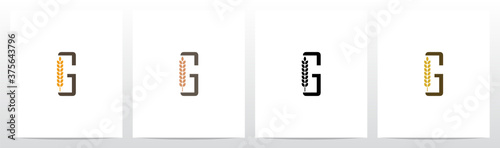 Wheat Grain On Letter Logo Design G