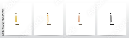 Wheat Grain On Letter Logo Design L