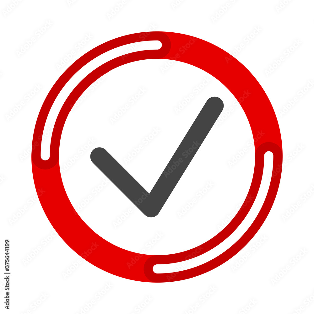 Check mark. Vector illustration flat design UI and UX. Check mark. Vector illustration flat design UI and UX.