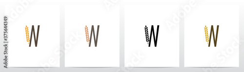 Wheat Grain On Letter Logo Design W