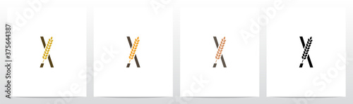 Wheat Grain On Letter Logo Design X