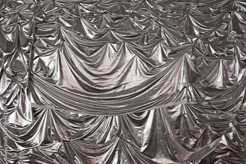 Smooth elegant grey silk or satin texture photo