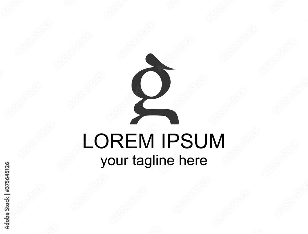 The logo is in the form of the letter G with the human face visible from the side The logo is in the form of the letter G with the human face visible from the side