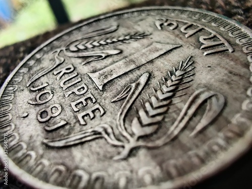 Vintage Indian rupee coin