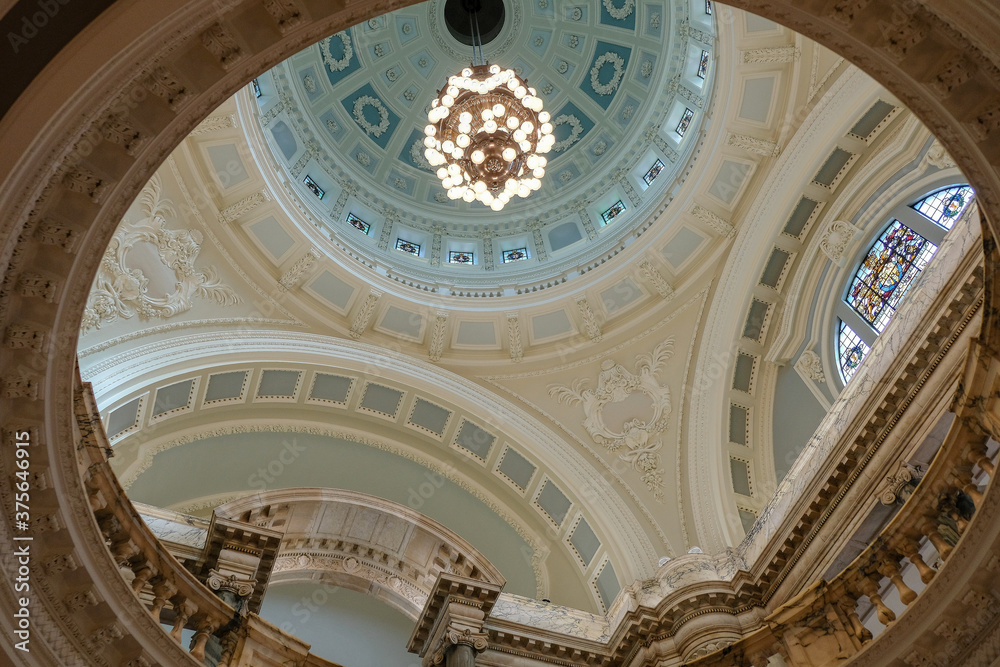 Belfast - August 2019: the interior of the city hall