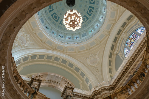 Belfast - August 2019  the interior of the city hall