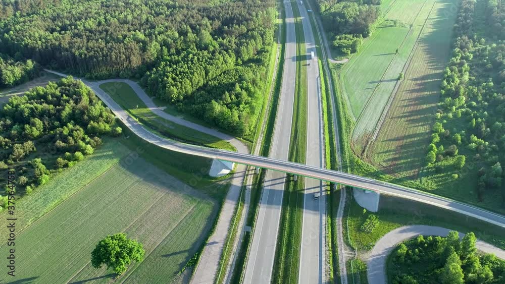 aerial view of the highway