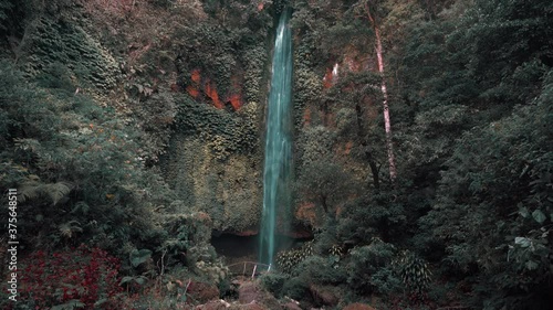 Pucak Manik Waterfall is one of the most beautiful waterfalls in Bali located north of Lake Buyan. Indonesia. 4K photo