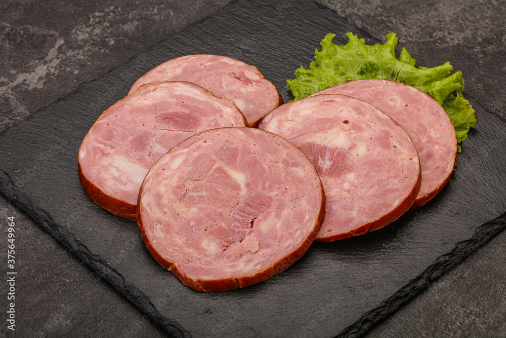 Slices of pork meat ham