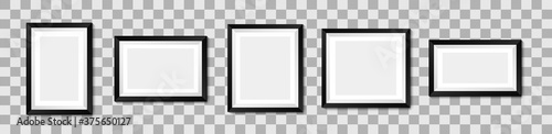 Realistic picture frame mockup. Vector background