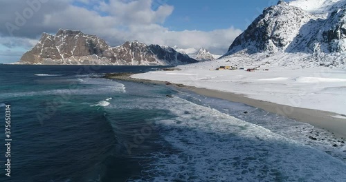Wallpaper Mural Winter landscape of Norway lofotens from the drone Torontodigital.ca