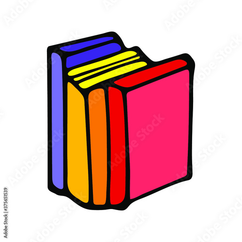 Colorful hand-drawn books. Vector illustration. Illustration