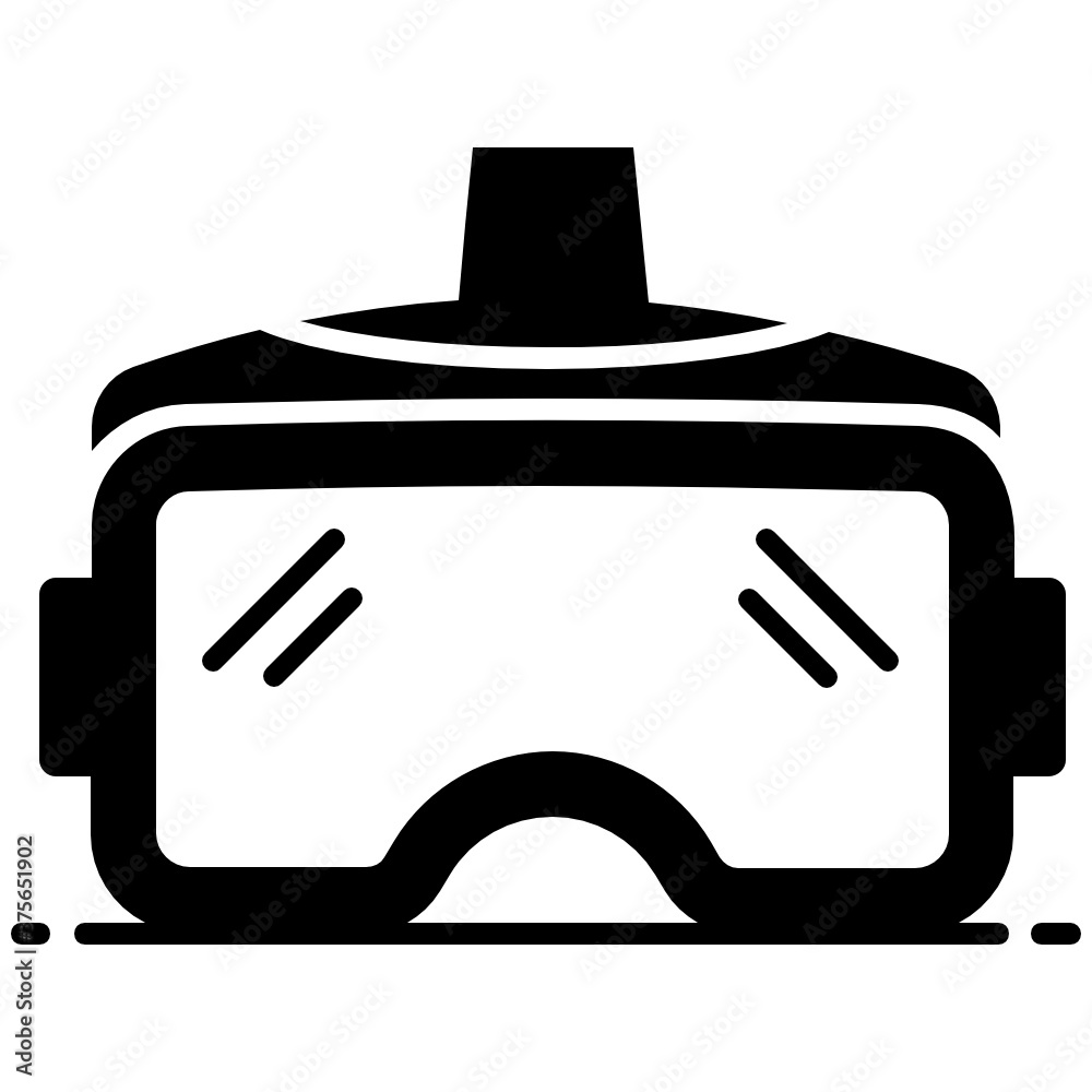 A head mounted device, virtual reality headset icon A head mounted device, virtual reality headset icon