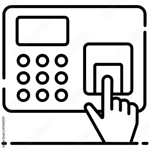
Flat design of biometric technology icon, biometric attendance concept 
