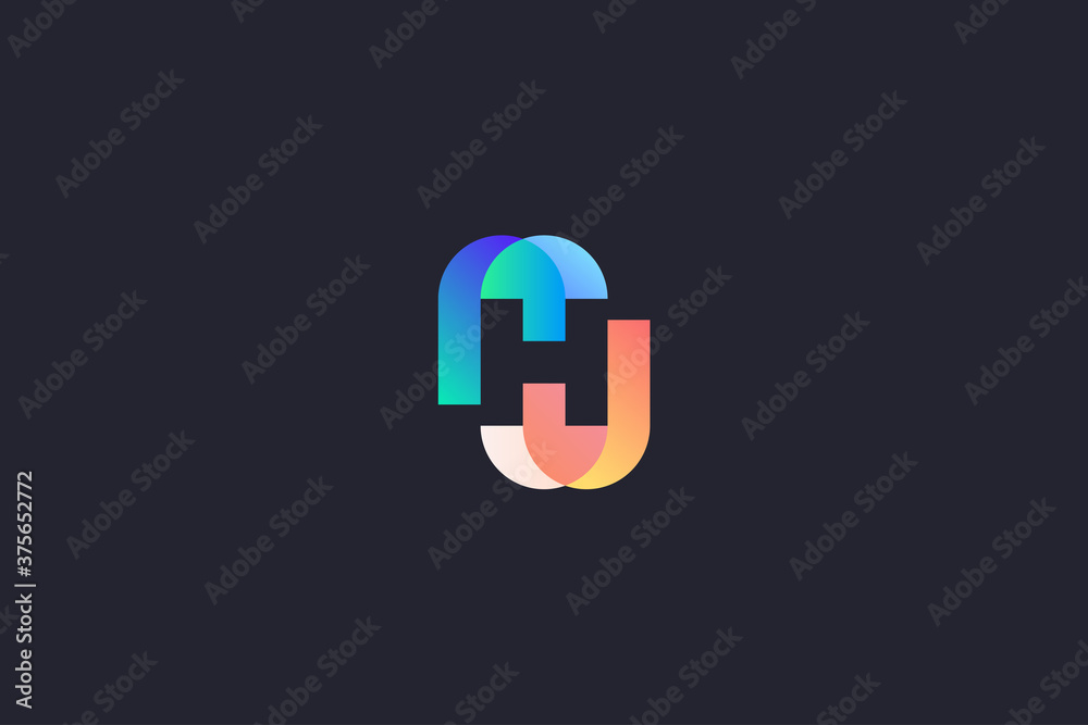 Technology Letter H Logo Abstract Whimsical Monogram Technology Letter H Logo Abstract Whimsical Monogram